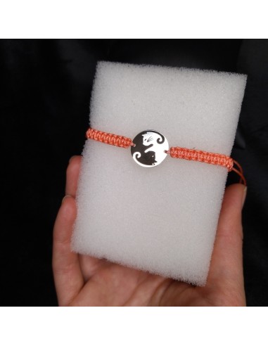 Bratara Argint Yin Yang Pisici