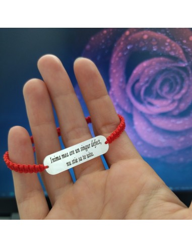 Bratara placuta Argint cu Mesaj