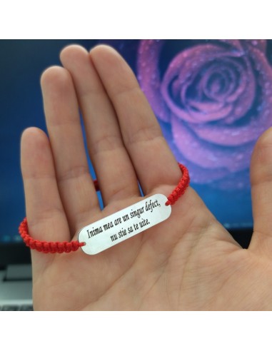 Bratara placuta Argint cu Mesaj