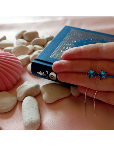 Cercei Argint Stelute Blue Sky