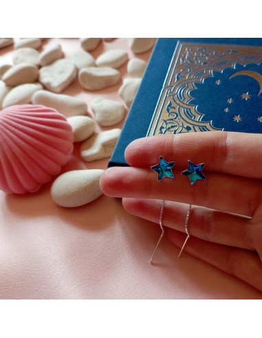 Cercei Argint Stelute Blue Sky