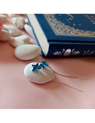 Cercei Argint Stelute Blue Sky