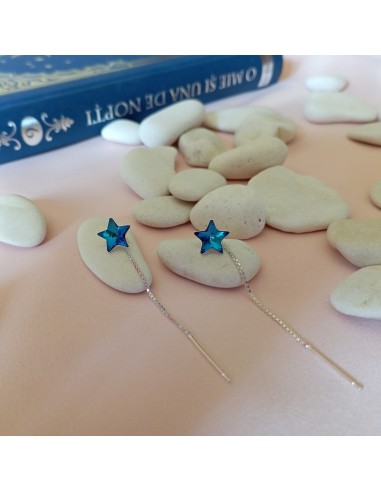 Cercei Argint Stelute Blue Sky