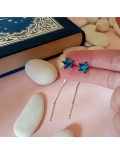 Cercei Argint Stelute Blue Sky