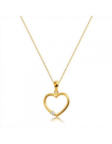 Colier Aur 14 k Inima cu Diamant