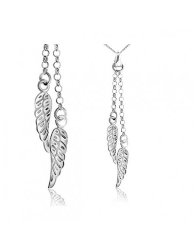 Colier Argint Aripi Gravate