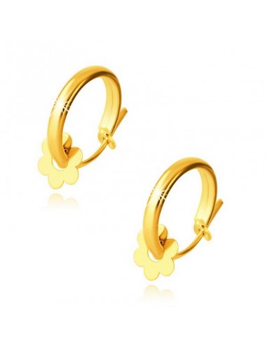 Cercei Aur 14 k Cercuri si Flori