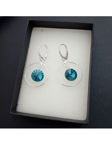 Cercei Argint Cercuri Duble Cristale...