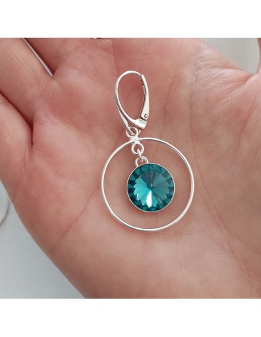 Cercei Argint Cercuri Duble Cristale...