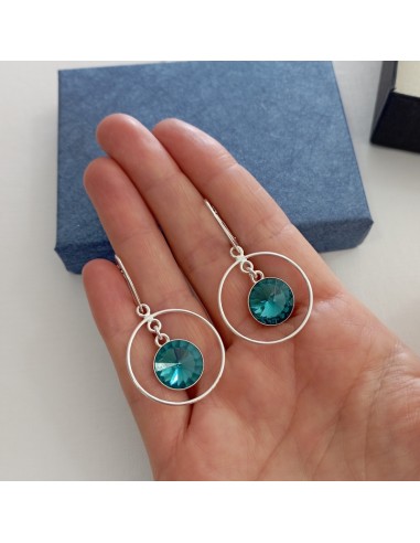 Cercei Argint Cercuri Duble Cristale...