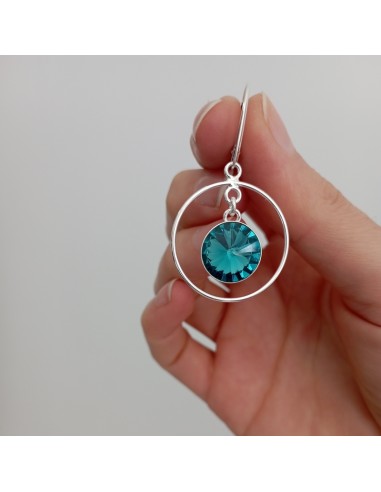 Cercei Argint Cercuri Duble Cristale...