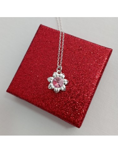 Lantisor Pandantiv Argint Floare Roz