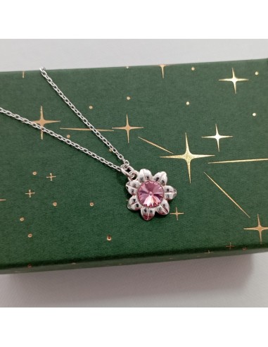 Lantisor Pandantiv Argint Floare Roz