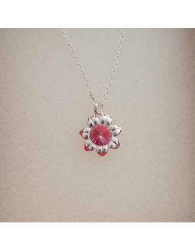 Lantisor Pandantiv Argint Floare Roz