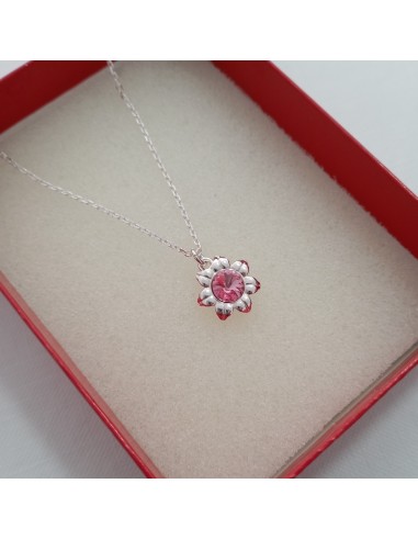 Lantisor Pandantiv Argint Floare Roz