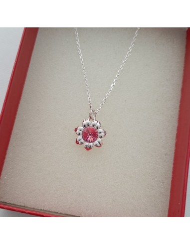 Lantisor Pandantiv Argint Floare Roz