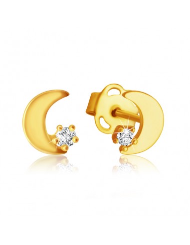 Cercei Aur 14 k Luna cu Diamant