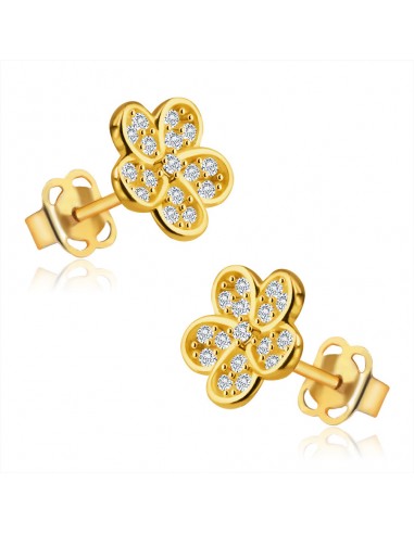 Cercei Aur 14 k Floare Stralucitoare