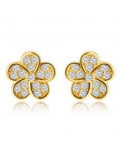 Cercei Aur 14 k Floare...