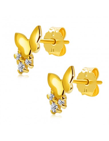 Cercei Aur 14k Fluturasi cu Diamante...