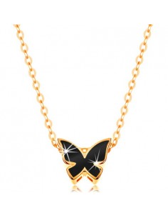 Colier Aur 14 k Fluturas negru