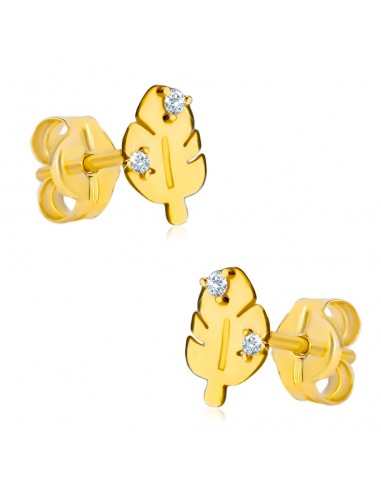 Cercei Aur 14k Frunza cu Pietre