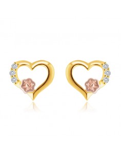 Cercei Inimioare Aur 14 k...