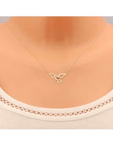 Colier Aur 9k Porumbel cu Cristal