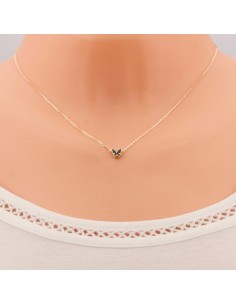 Colier Aur 14 k Fluturas negru 2