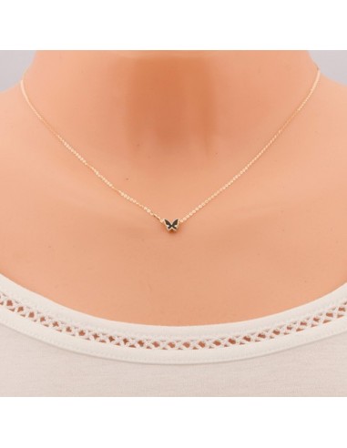 Colier Aur 14 k Fluturas negru