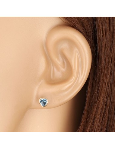 Cercei Aur 9k Inima Albastra