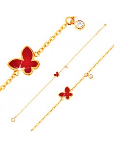 Bratara Aur 14k Fluturas Rosu