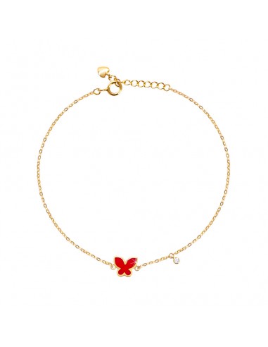 Bratara Aur 14k Fluturas Rosu