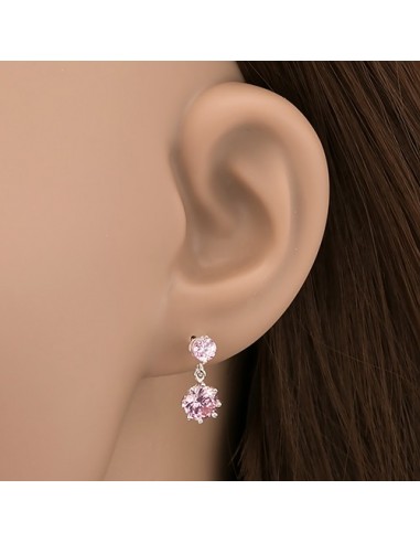 Cercei Argint 925 zircon roz