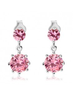 Cercei Argint 925 zircon roz