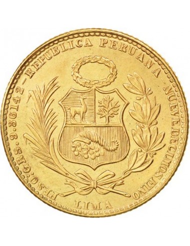 Moneda istorica din Aur - 20 soles...