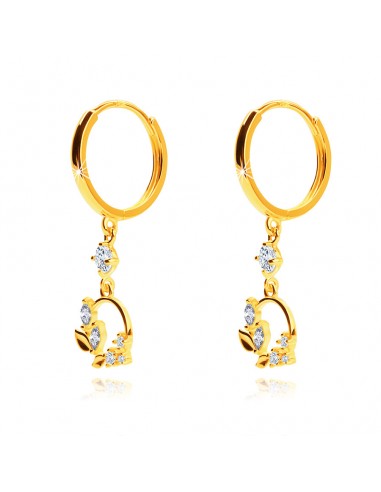Cercei Aur 9k Cercuri cu Petale si...