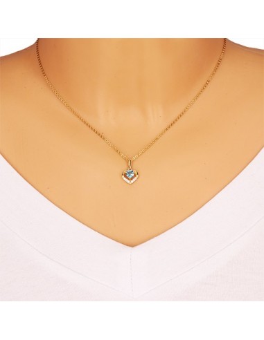Pandantiv Aur 9k Inima Topaz Albastru