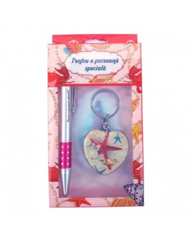 Set cadou breloc cu pix iubita