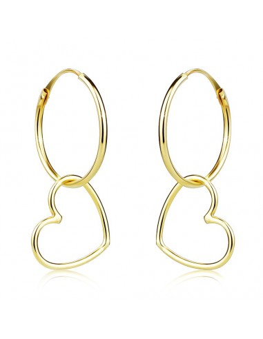 Cercei Aur 9k Contur Inimioare