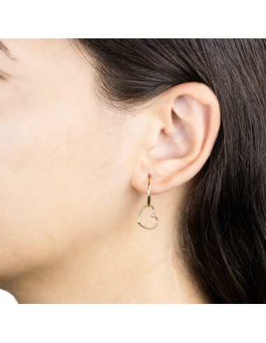 Cercei Aur 9k Contur Inimioare