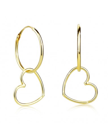 Cercei Aur 9k Contur Inimioare