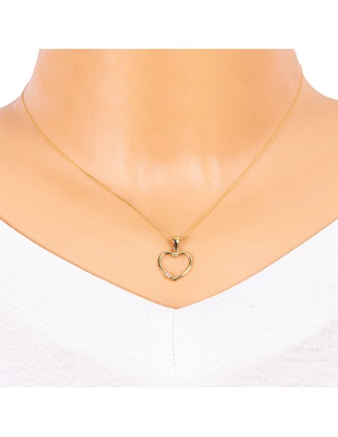 Colier Aur 14 k Inima cu Diamant