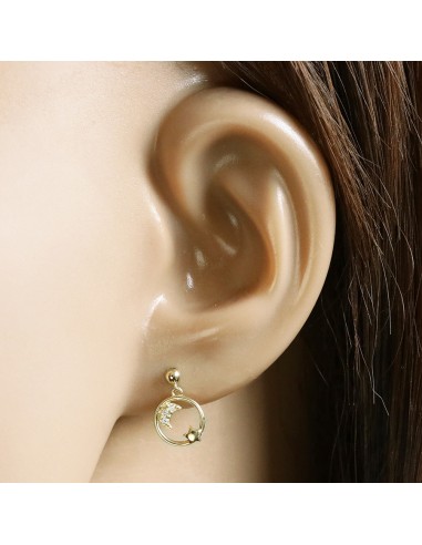 Cercei Aur 14K Cerc Luna Stea Diamante