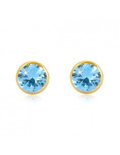 Cercei Aur 14K Albastru Cer