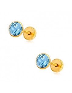 Cercei Aur 14K Albastru Cer 2