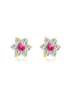 Cercei Aur 14 K Floare...