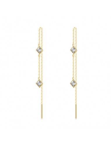 Cercei Aur 14K Lantisor si Romburi