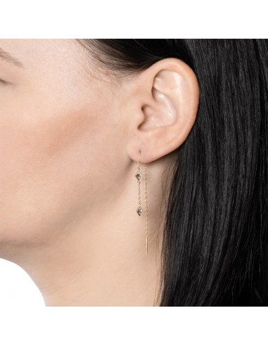 Cercei Aur 14K Lantisor si Romburi