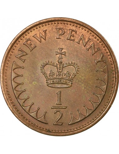 Moneda istorica din Bronz - 1\2 penny...